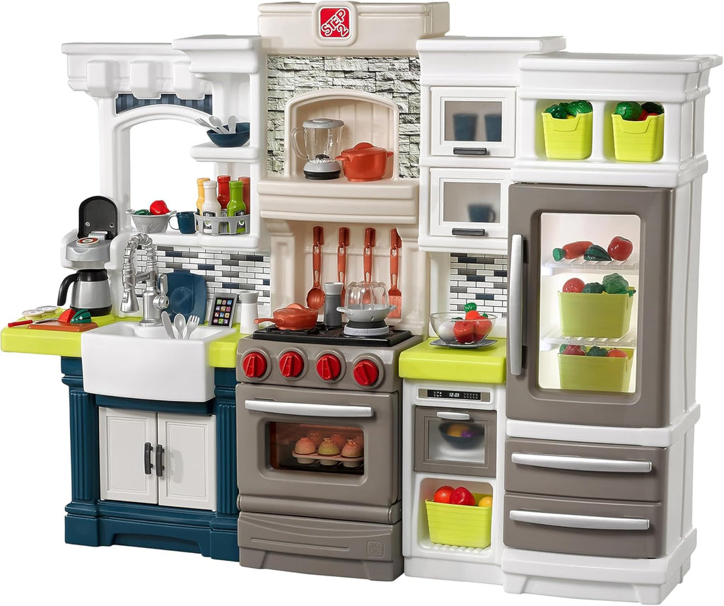 Durable Plastic Kids Kitchen Playset Bright Lights