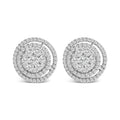 14K Gold 1 3/8 Cttw Diamond Cluster and Double Halo Stud Earring (G-H Color, SI1-SI2 Clarity)