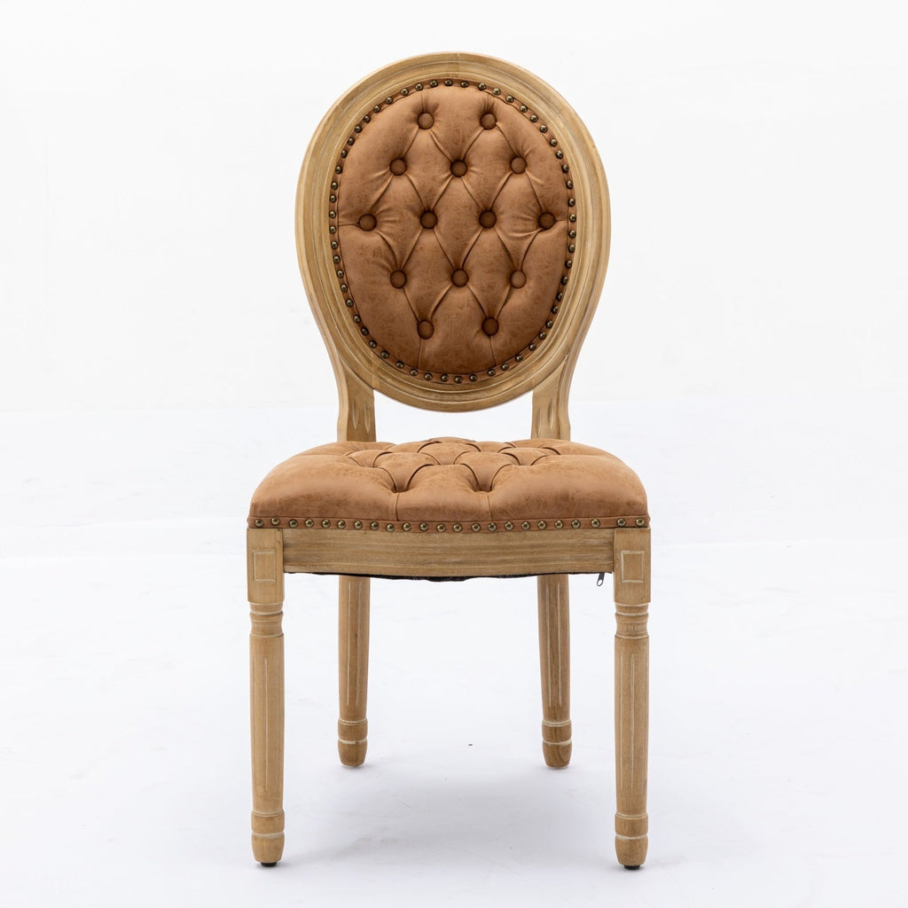Set of 2 French Style Solid Wood Antique Dining Chairs