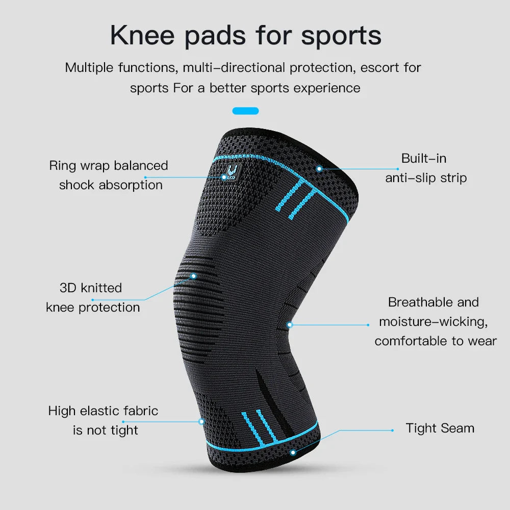 NNEOBA 2pcs Compression Knee Support Sleeve Elastic & Breathable Knee Brace XL