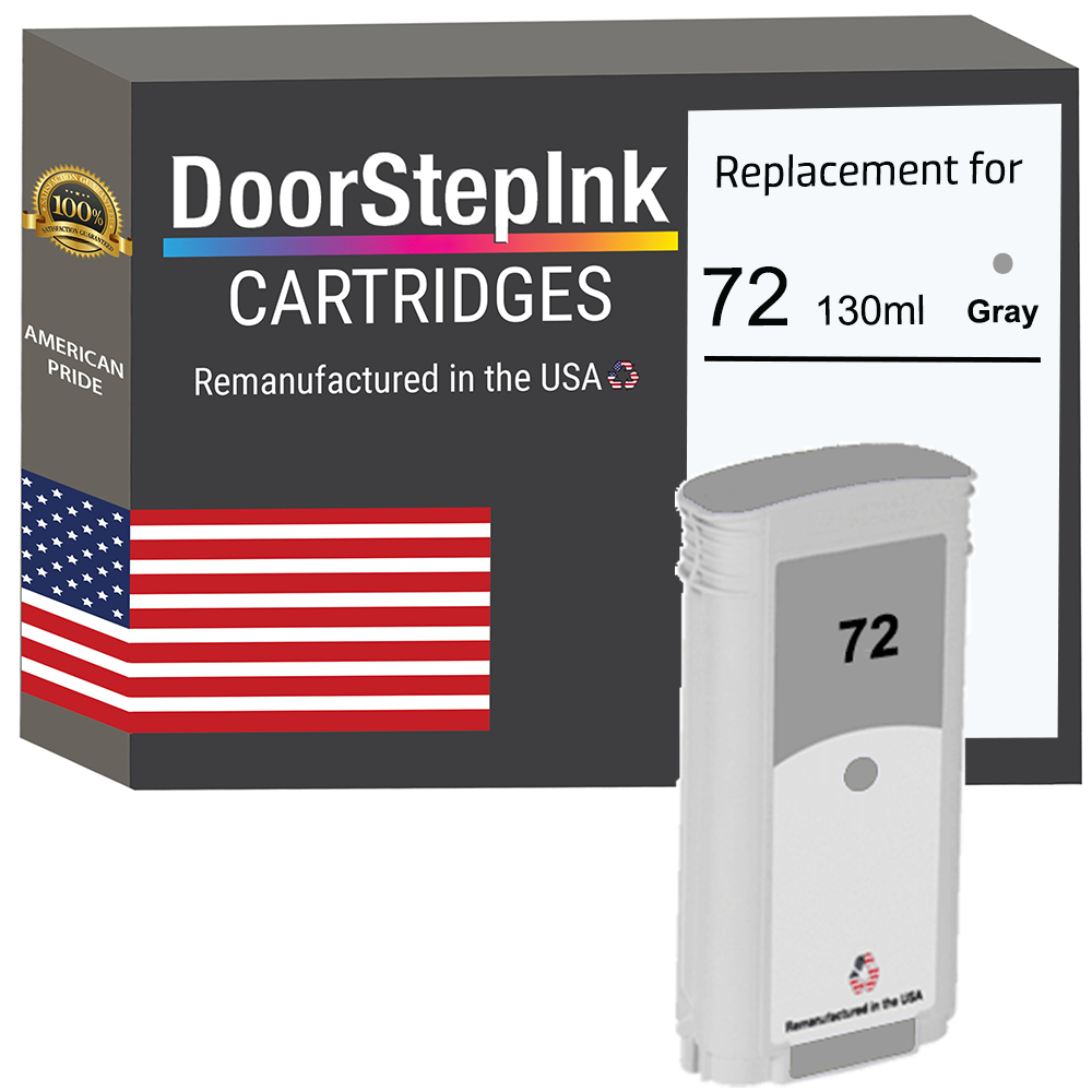 DoorStepInk Brand for HP 72 130-ml (C9374A) Gray Remanufactured in the USA Ink Cartridge