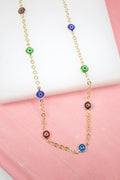 18K Gold Filled Evil Eye Necklace (G184)-0