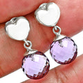 Premium Quality Heart - Amethyst Ball - Brazil Earrings E-1258 11-EE10017