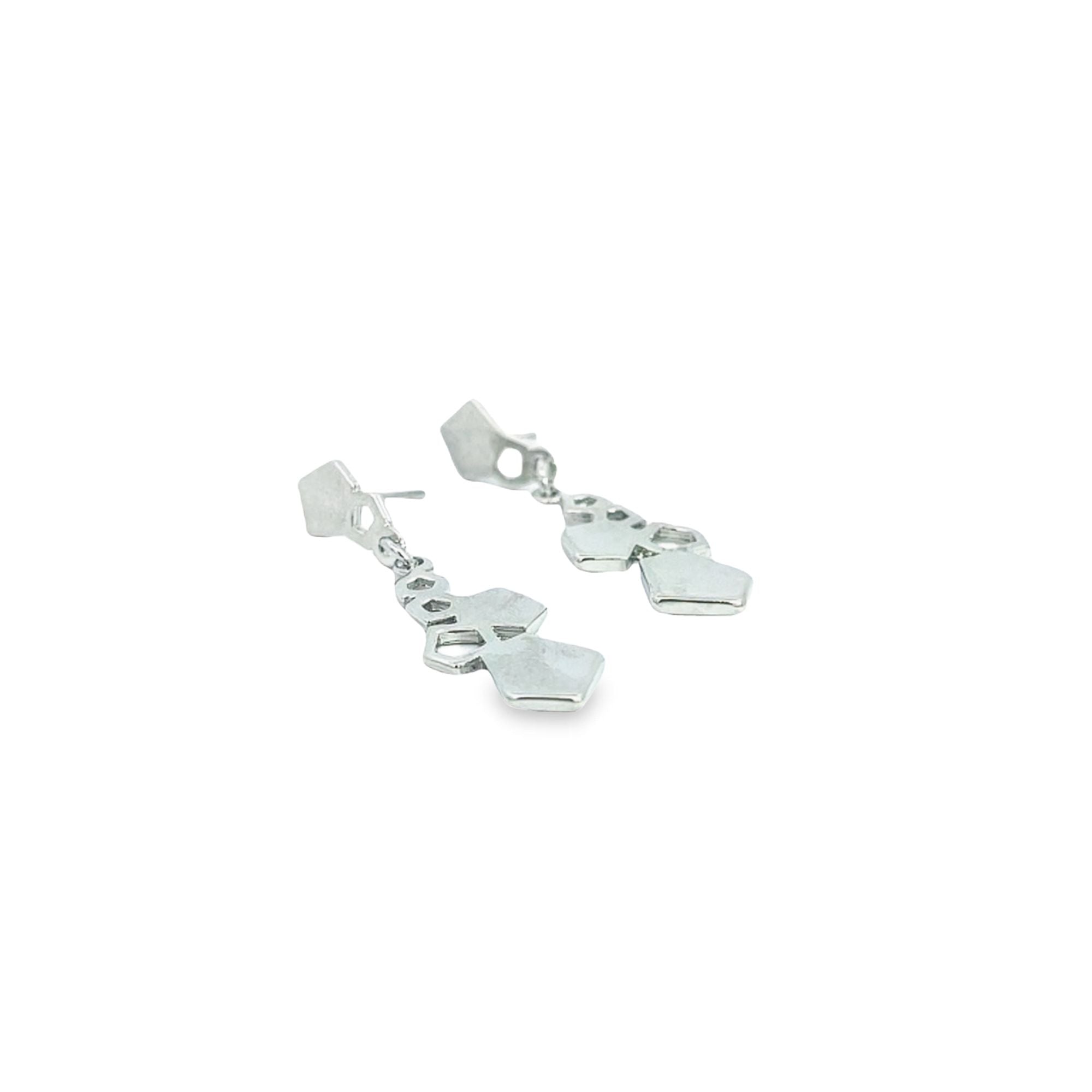 18K Gold Filled Symmetrical Geometric Designed Drop Dangle Earrings (L425)
