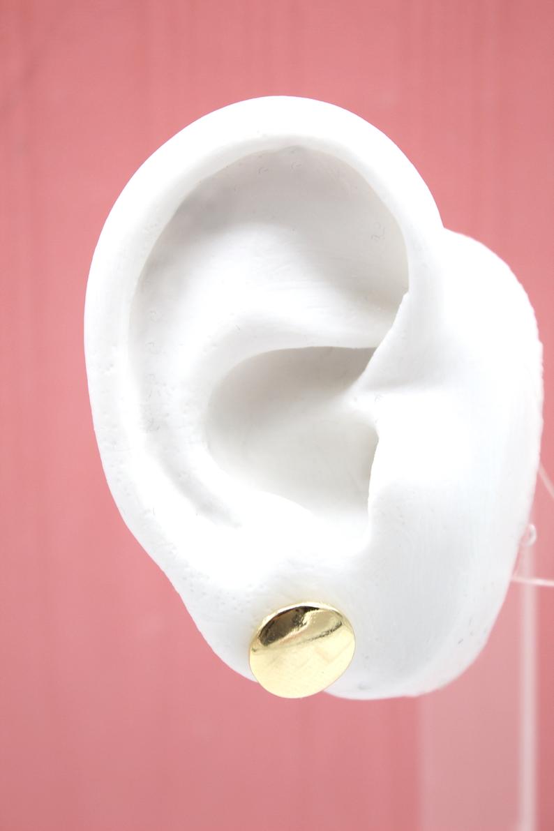 18K Gold Filled Small Circle Stud Earrings Minimalist