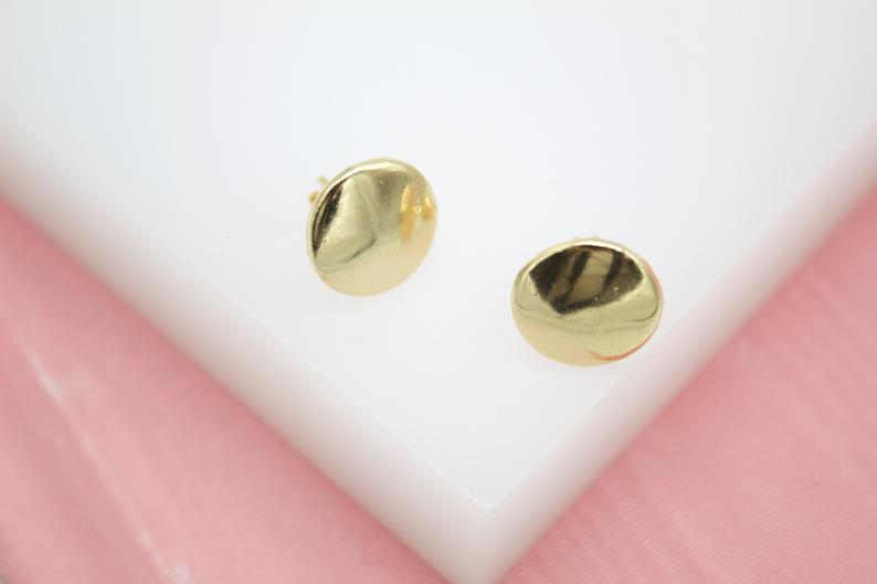 18K Gold Filled Small Circle Stud Earrings Minimalist
