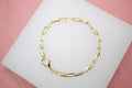 18K Gold Filled Paper Clip Link Bracelet (I352)