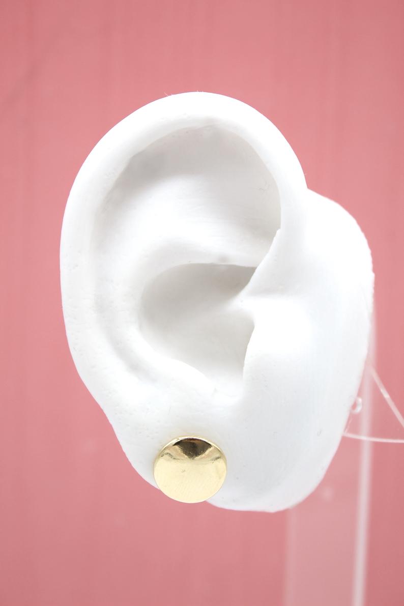 18K Gold Filled Small Circle Stud Earrings Minimalist