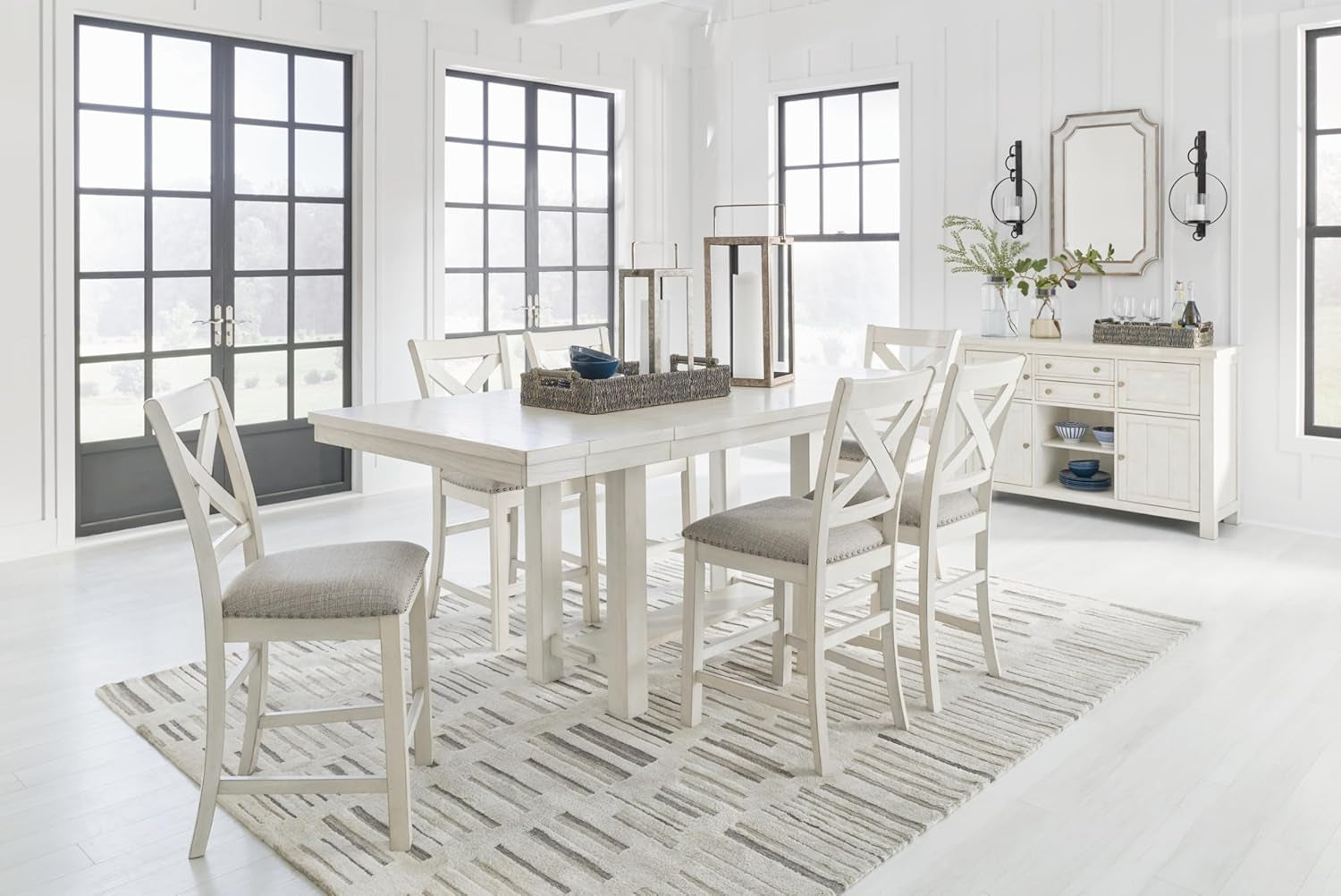 Robbinsdale White Counter Height Bar Stool Set of 2