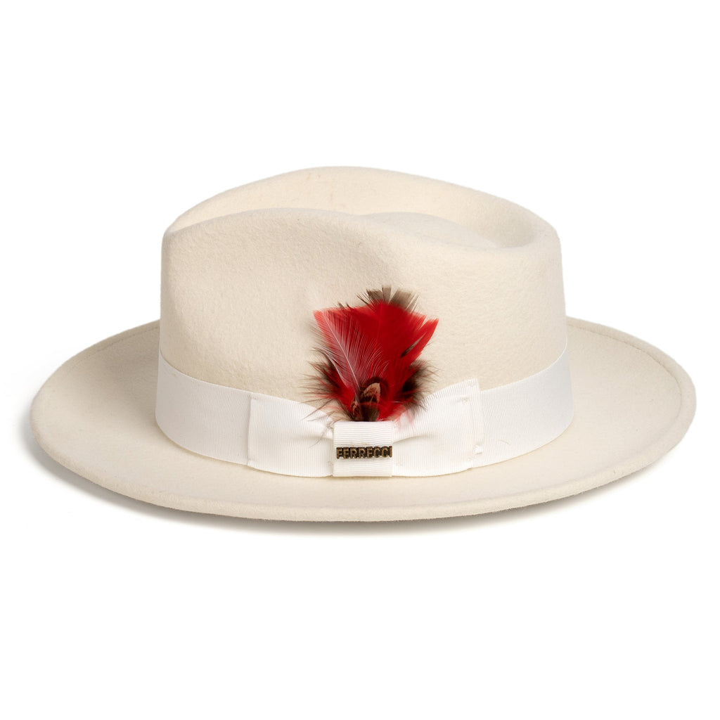 Crushable Off-White 100% Australian Wool Fedora Hat-1
