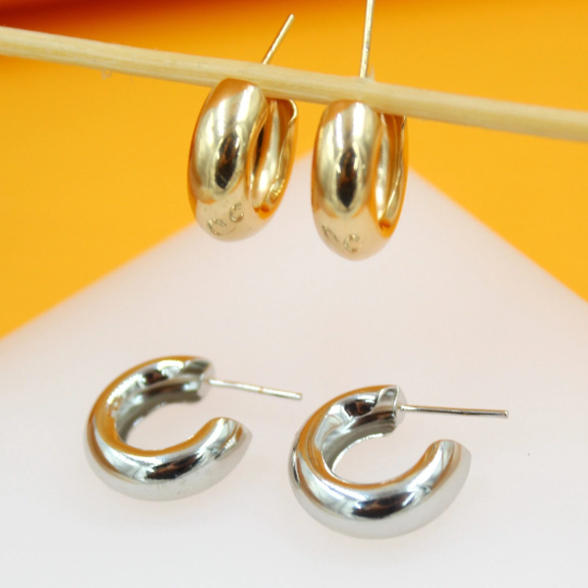 18K Gold Filled Chunky Thick Huggies