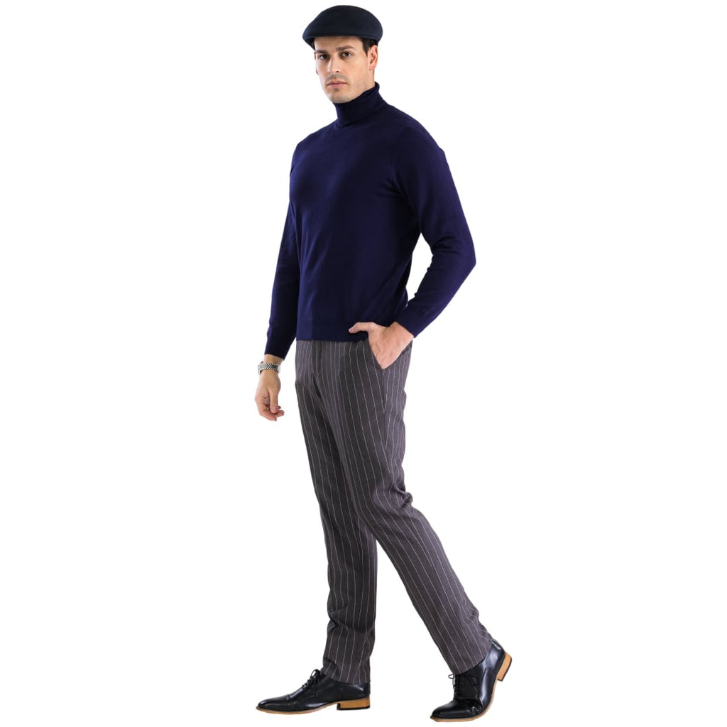 MENS NAVY PULLOVER TURTLENECK SWEATER-4