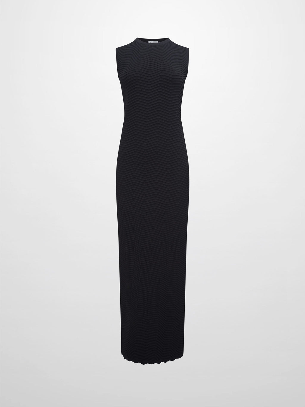 Wave Knit Slip Dress-Black