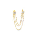 Triple Chain Drop Dangle CZ 2 Studs Earrings (K339)