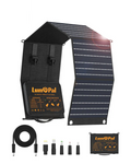 LUMOPAL 60W Foldable Portable Waterproof Solar Panel, Black