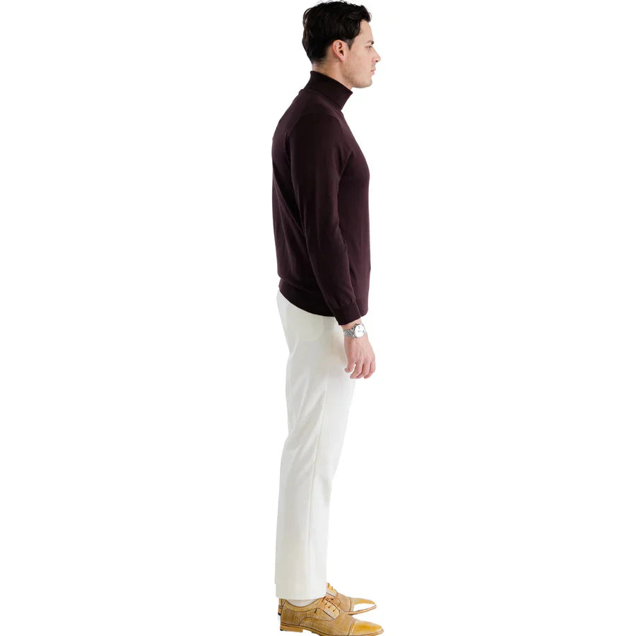 MENS BROWN PULLOVER TURTLENECK SWEATER-2