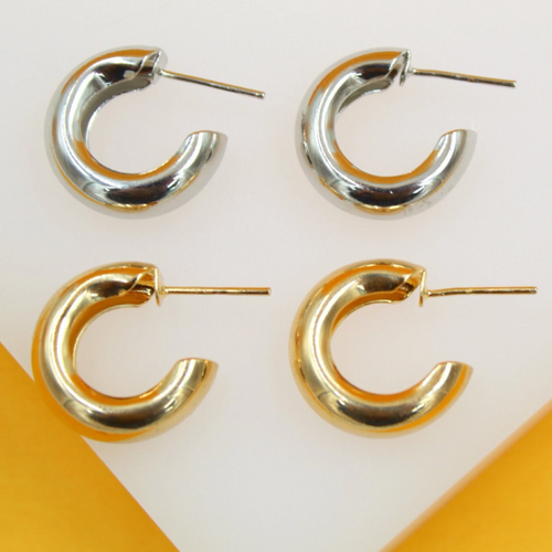 18K Gold Filled Chunky Thick Huggies