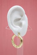 18K Gold Filled Twisted Hoops Lever Back Earrings (J107)