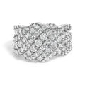 10K Gold 3.00 Cttw Diamond Multi Row Cluster Band Ring (I-J Color, I3 Clarity)