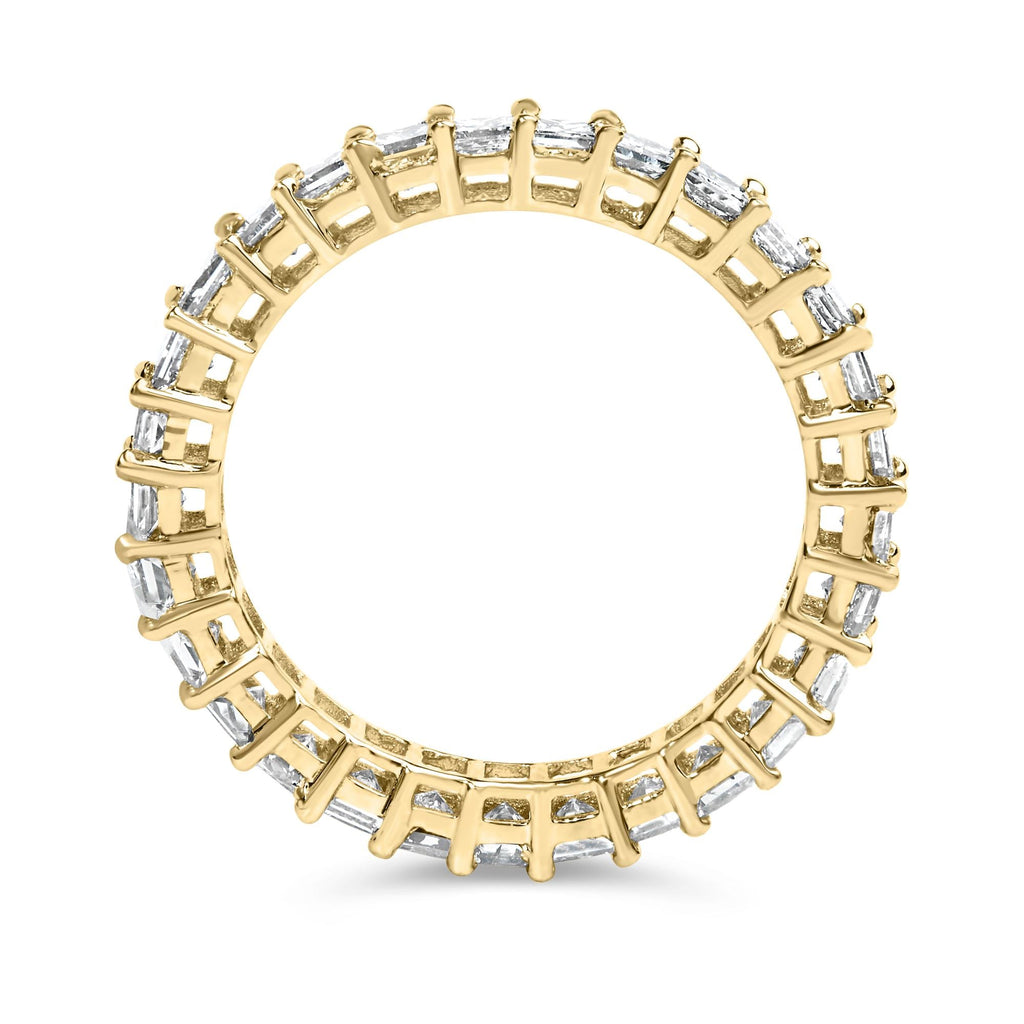 14K Yellow Gold 2.00 Cttw Shared Prong Set Princess Cut Diamond Eternity Band Ring (J-K Color, SI1-SI2 Clarity) - Ring Size 7