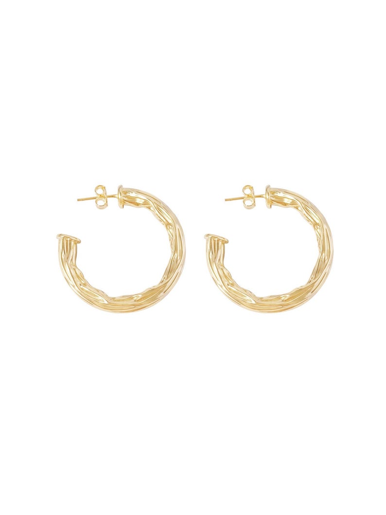 Medium Thick Hammered Hoops, Small, Medium or Large (K10-12)