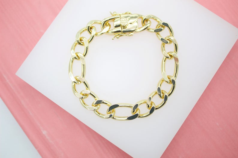 10mm Diamond Cut Figaro Chain (I364)