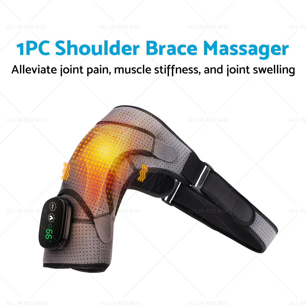 Heated Shoulder Brace Massage Rotator Cuff Support Compression Wrap Rechargeable