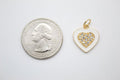 Dainty 18k Gold Fill Purple Blue Teal White Heart Charm CZ Micro Pave Heart