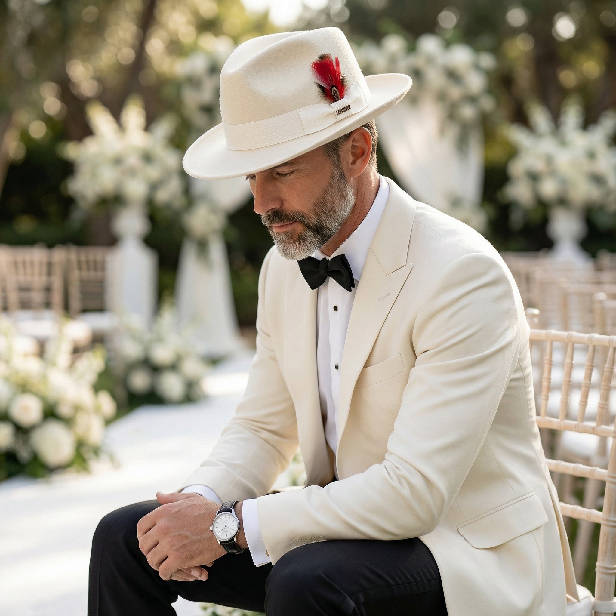 Crushable Off-White 100% Australian Wool Fedora Hat-4