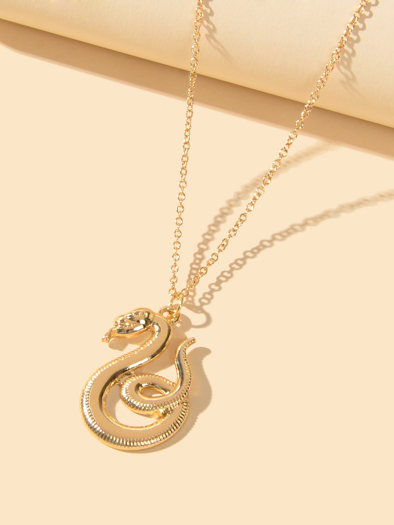 Hip Hop Punk Goth Gold Chain Snake Pendant Statement Necklace Ladies Jewellery
