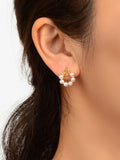 Perfect Wedding and Engagement Jewellery Exquisite Gold Rose Pearl Stud Earrings