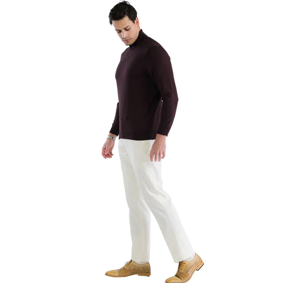 MENS BROWN PULLOVER TURTLENECK SWEATER-3