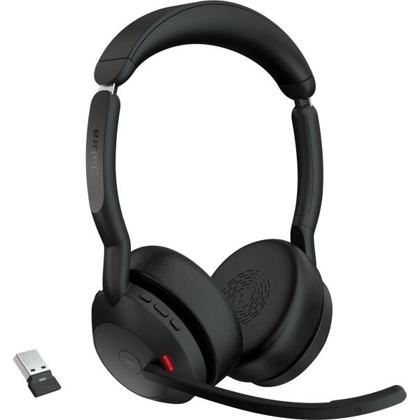 Jabra Evolve2 55 MS Stereo Bluetooth Headset Fekete Töltőállvánnyal
