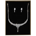 3W1413 - Rhodium Brass Jewelry Sets with AAA Grade CZ  in Clear-0