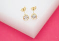 18K Gold Filled 6mm Clear Round CZ Stone Stud Earrings-0