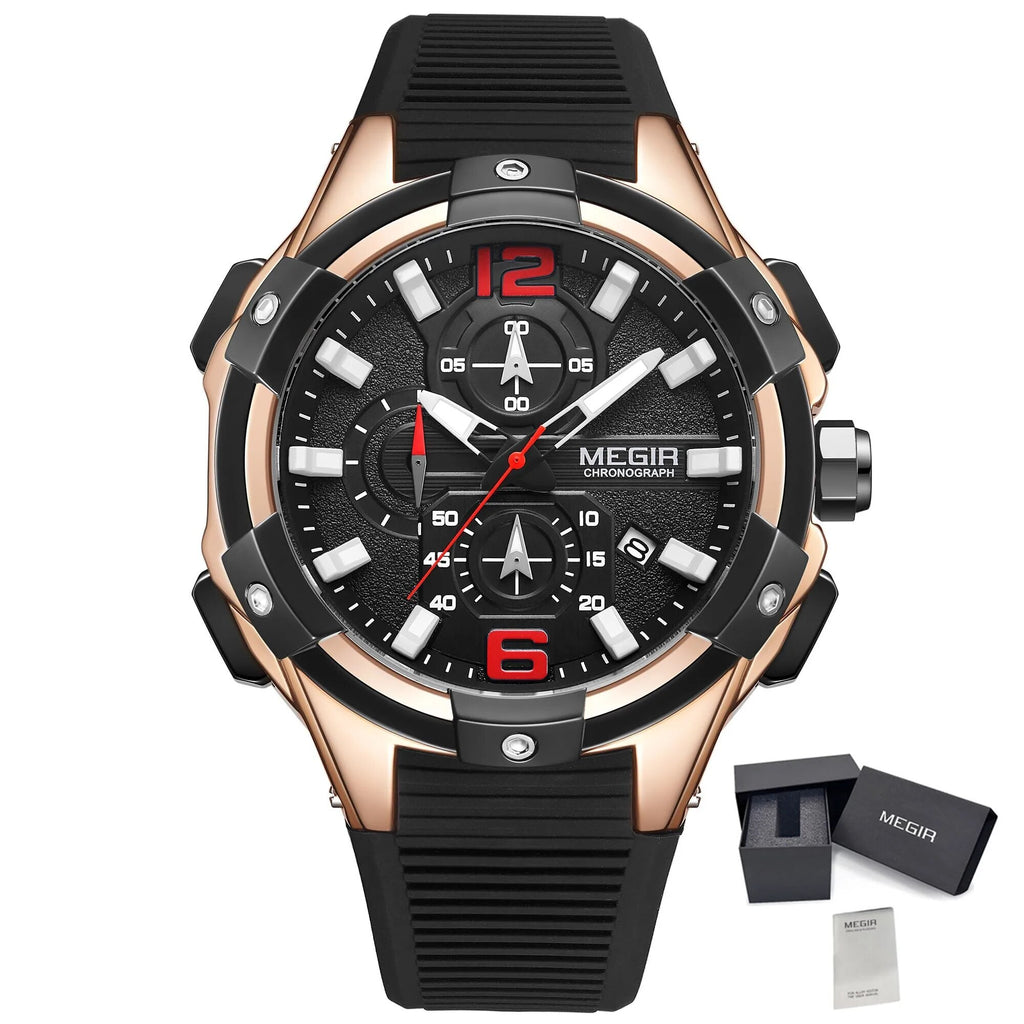MEGIR Men's Chronograph Original Top Luxury Sports Military Watches for Men Date Luminous Wristwatches Clock Relogio Masculino 2161