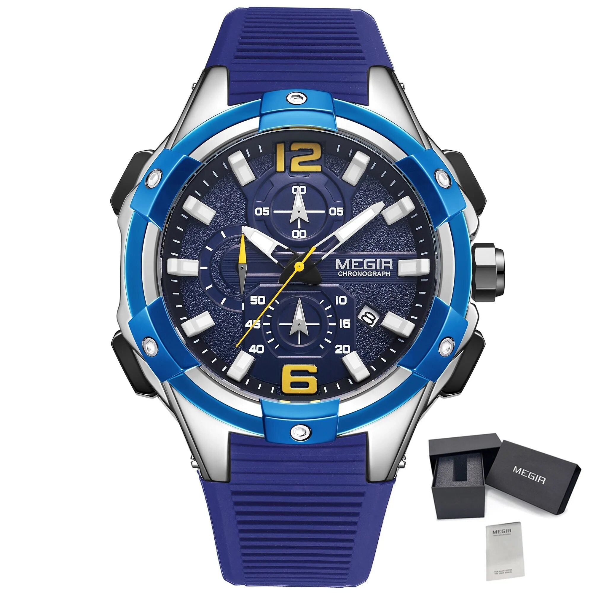 MEGIR Men's Chronograph Original Top Luxury Sports Military Watches for Men Date Luminous Wristwatches Clock Relogio Masculino 2161