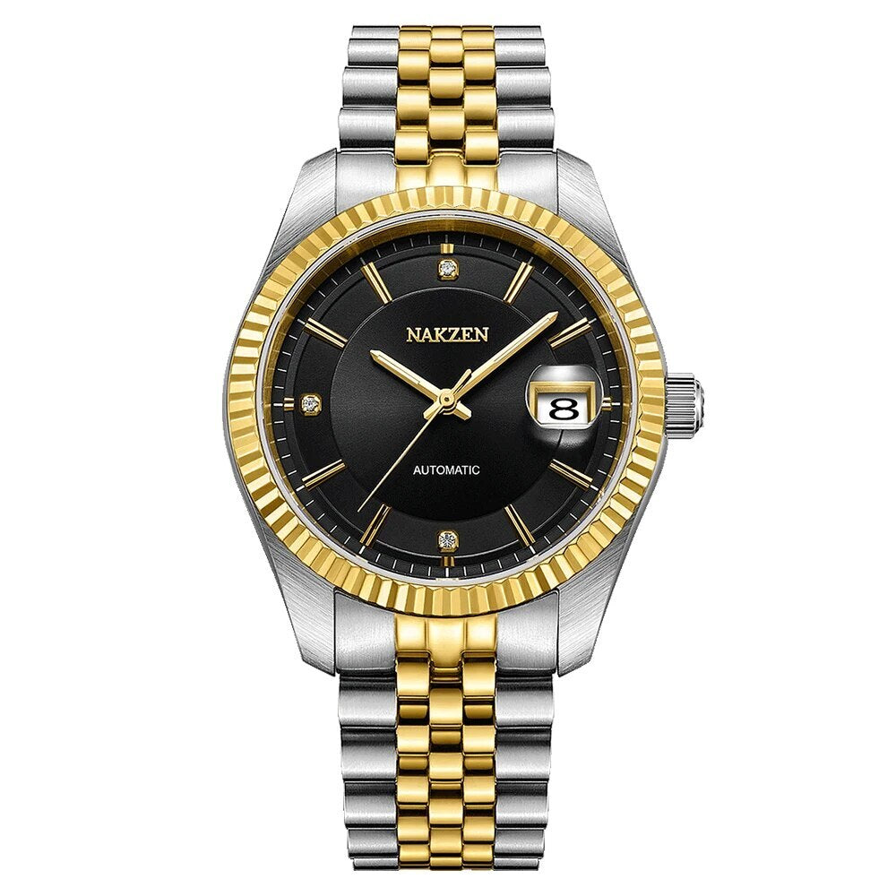 NAKZEN Watch Luxury Men Automatic Mechanical Tourbillon Clock Fashion Sapphire Glass Stainless Steel Waterproof Watches NH35 Mov 6043