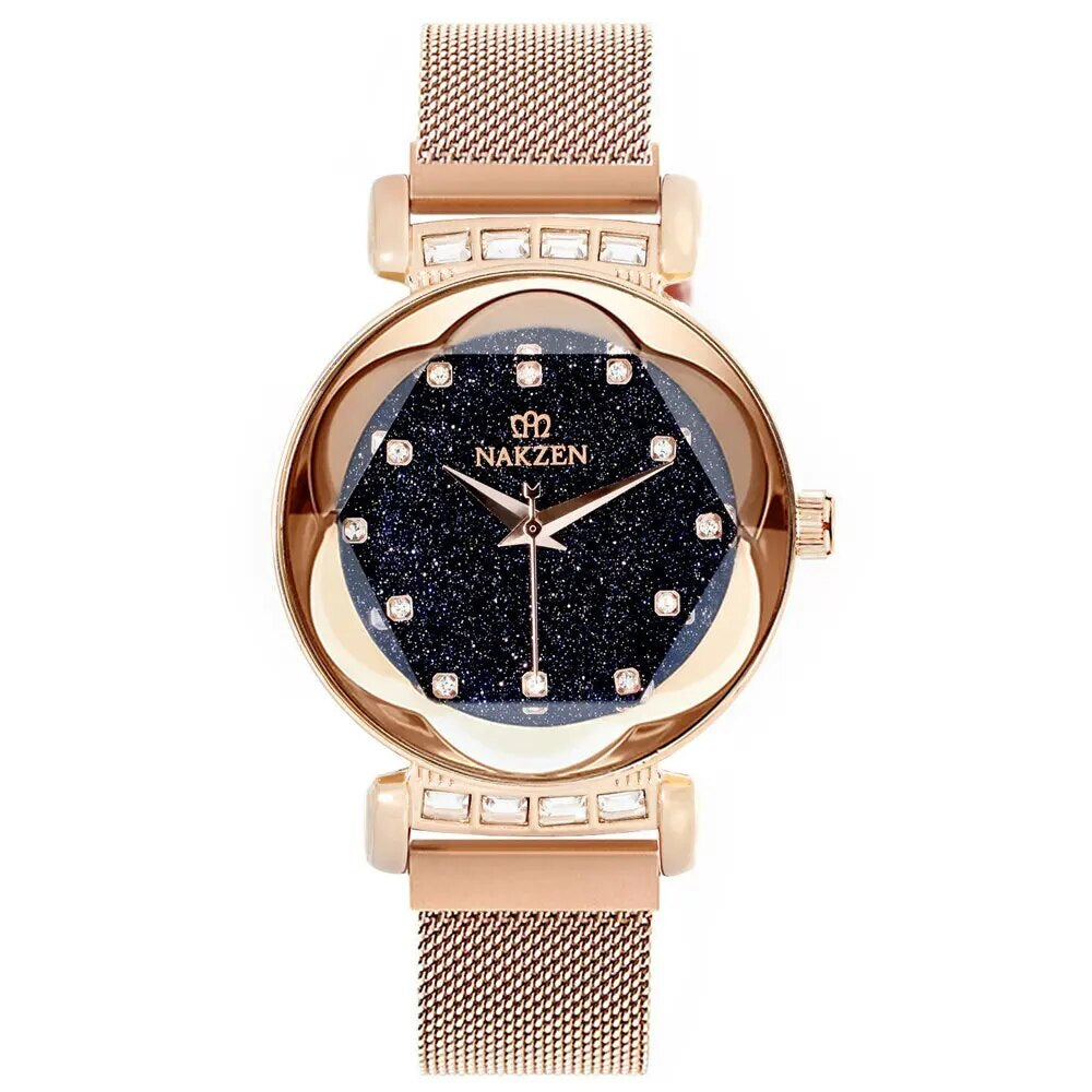 NAKZEN Women Diamond Elegant Starry Sky Watches Ladies Creative Roman Fashion Waterproof Quartz Watch Clock relogio feminino 4207