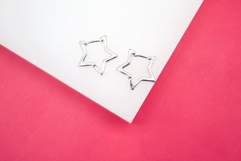 18K Gold Filled Slim Star Huggies (L211)