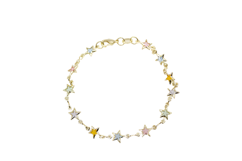 Multicolor Star CZ Stone Charm Necklace (G13/I150/E274)-1