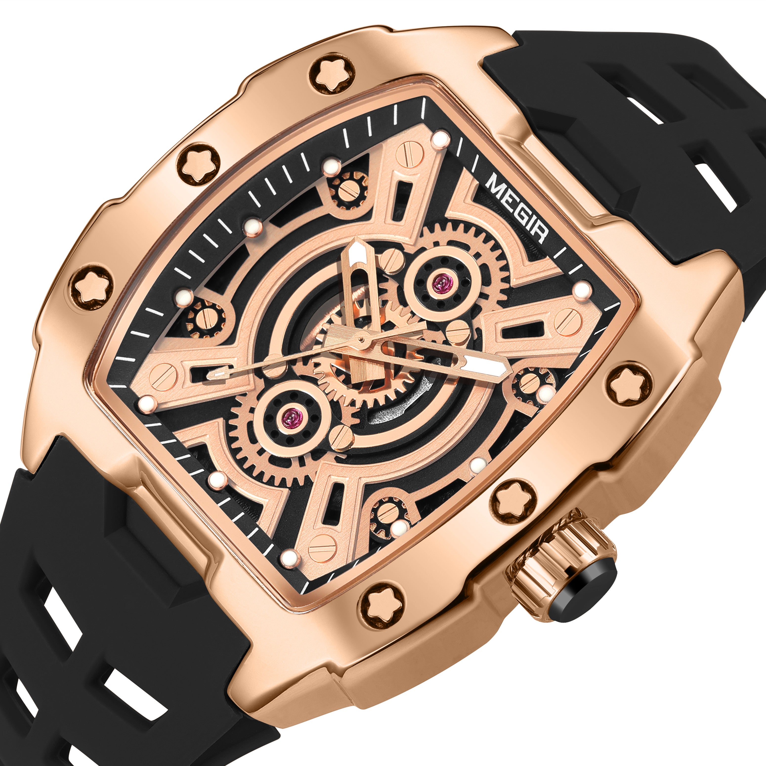 MEGIR Sport Watches for Men Waterproof Male Military Quartz Wristwatch Silicone Strap Large Dial Luminous Watch Montre Homme 8116