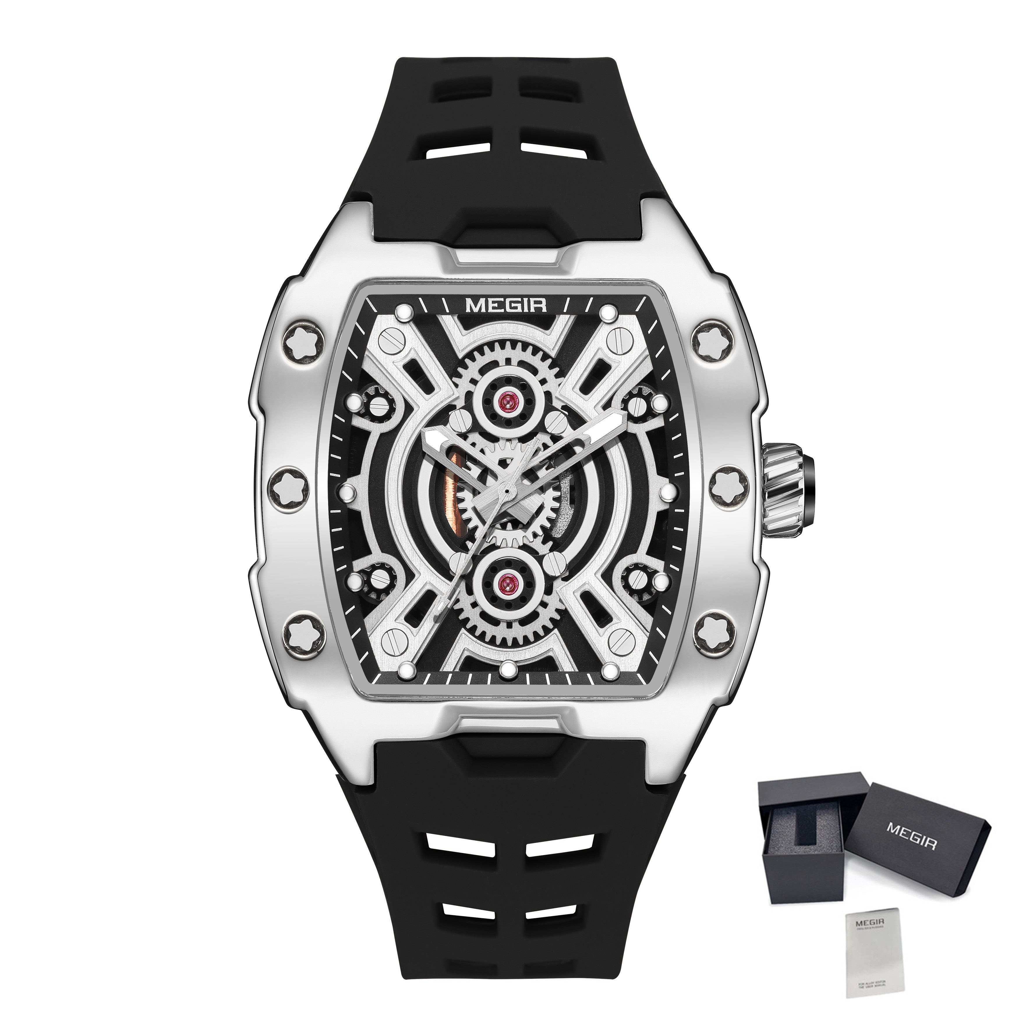 MEGIR Sport Watches for Men Waterproof Male Military Quartz Wristwatch Silicone Strap Large Dial Luminous Watch Montre Homme 8116