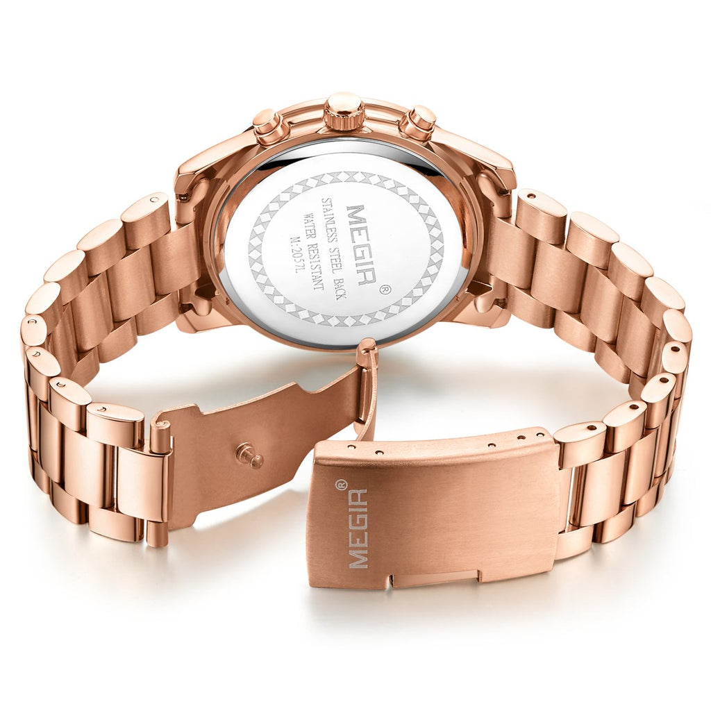 MEGIR Luxury Elegant Women Watch Stainless Steel Ladies Quartz Wristwatch Fashion Female Watches Casual Femme Relogio 2057