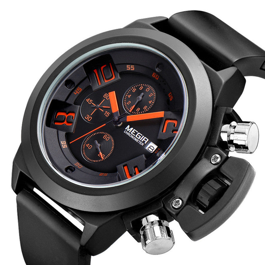 MEGIR Men Watches Luxury Fashion Sport Military Chronograph Luminous Date Quartz Wristwatch Clock Big Dial Relogio Masculino 2002