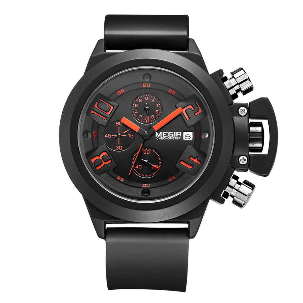MEGIR Men Watches Luxury Fashion Sport Military Chronograph Luminous Date Quartz Wristwatch Clock Big Dial Relogio Masculino 2002