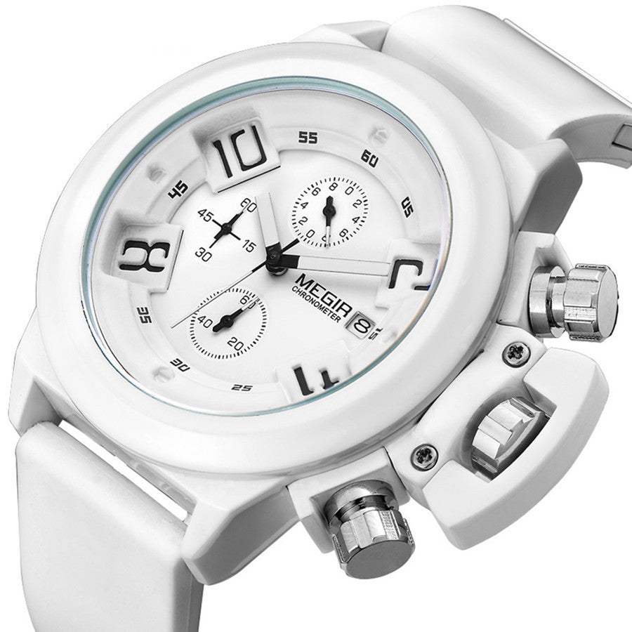 MEGIR Men Watches Luxury Fashion Sport Military Chronograph Luminous Date Quartz Wristwatch Clock Big Dial Relogio Masculino 2002