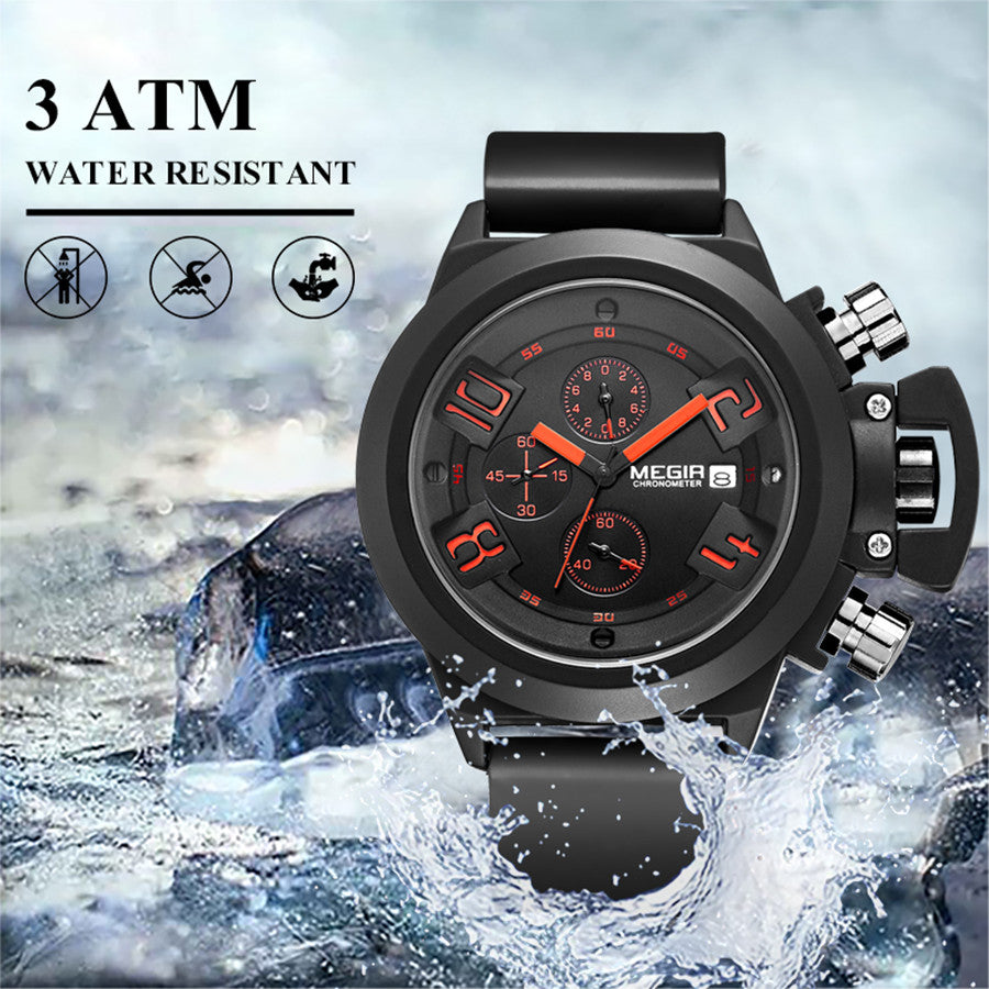 MEGIR Men Watches Luxury Fashion Sport Military Chronograph Luminous Date Quartz Wristwatch Clock Big Dial Relogio Masculino 2002