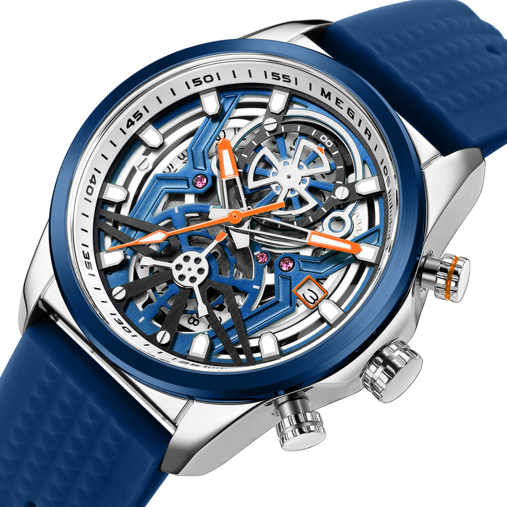 MEGIR Men's Watch Chronograph Fashion Quartz Wristwatch Waterproof Luminous Sports Military Watches Clock with Auto Date 2235