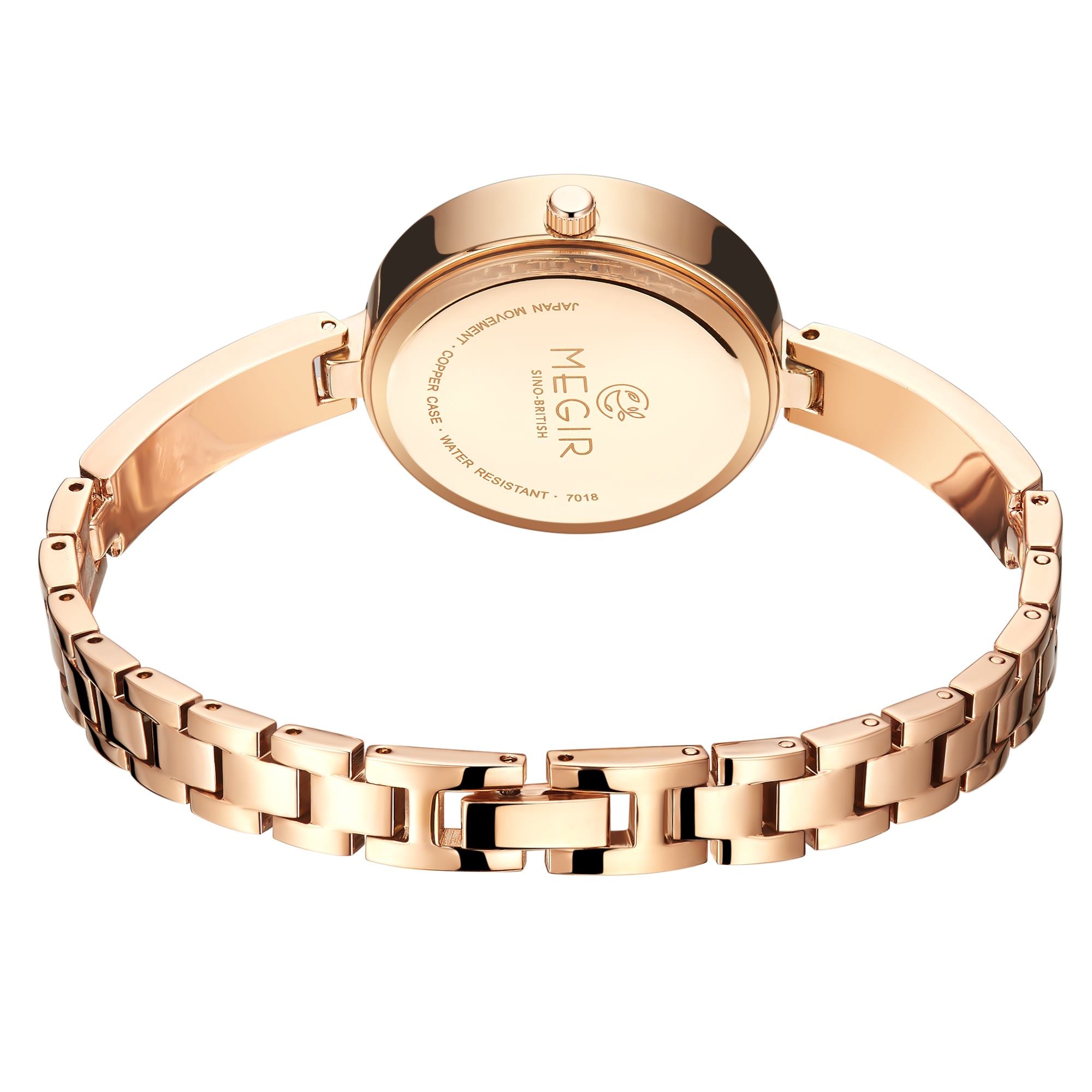 MEGIR Watch for Women Luxury Diamond Ladies Quartz Wristwatches Steel Women Bracelet Watches Female Dress Clock Relogio Feminino 7018